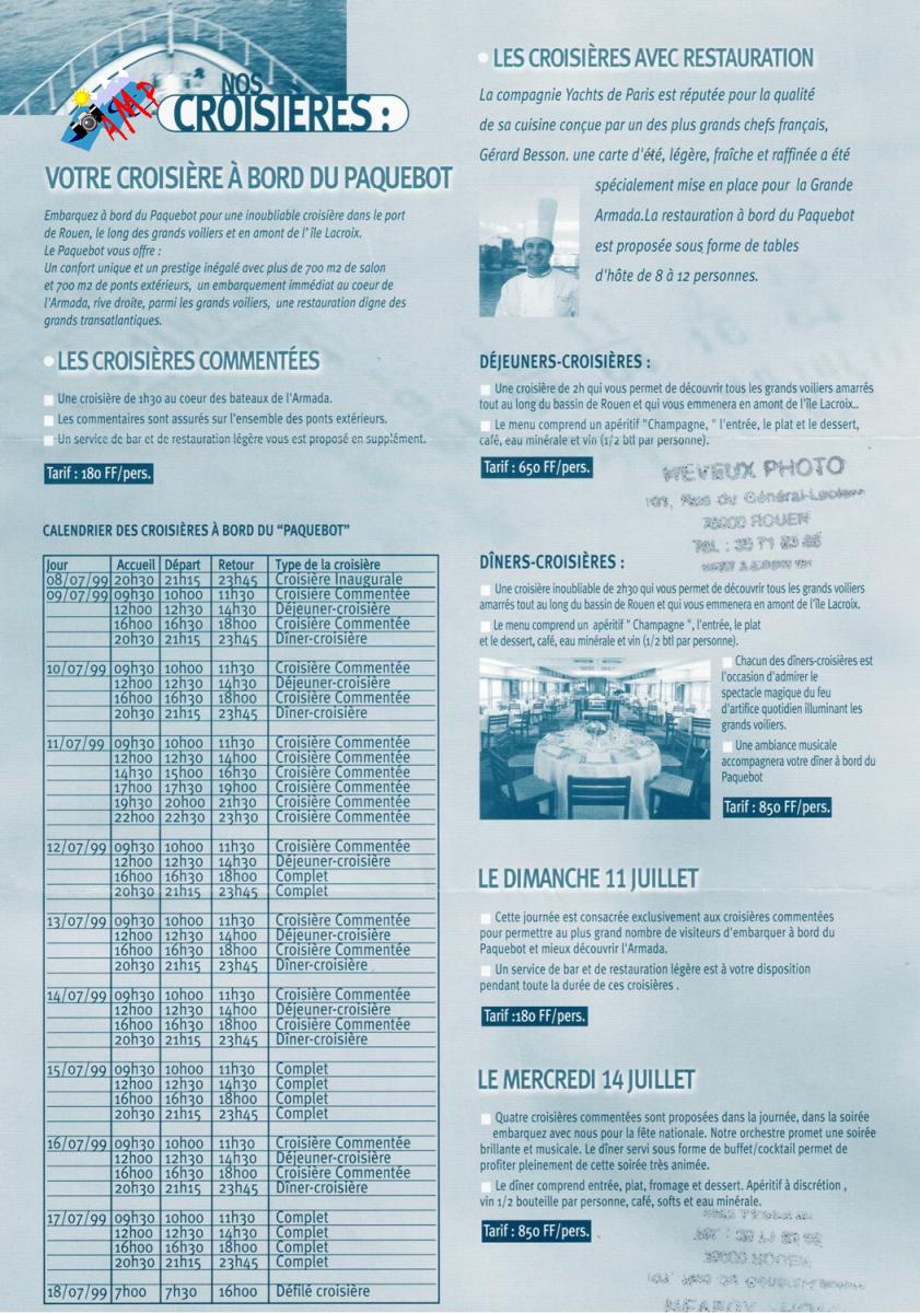 A1999-07_13A_A7-Le Paquebot_4-Horaire et tarif-13 juillet_HG